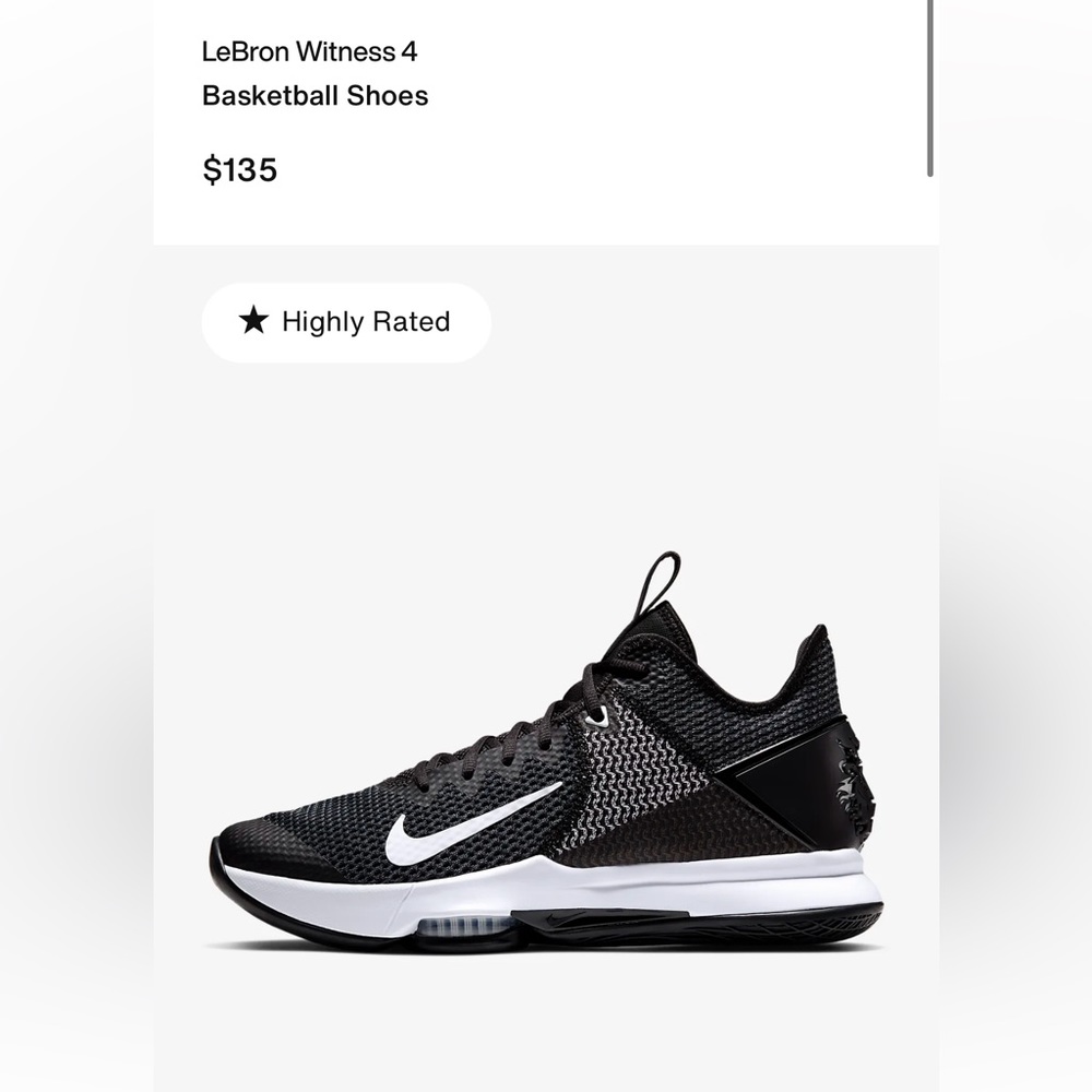 Lebron IV witness basketball shoes (Size 9 men’s, 11 women’s)